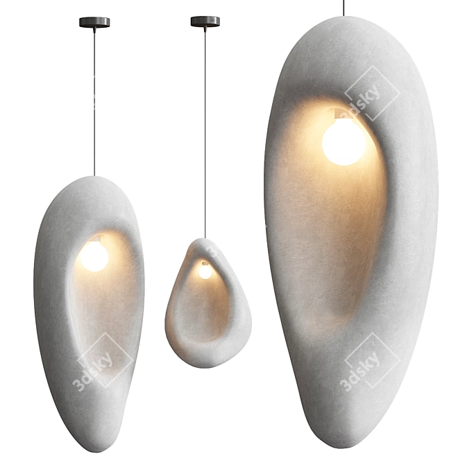  Modern Sculptural Nula Pendant Lamp 3D model image 1