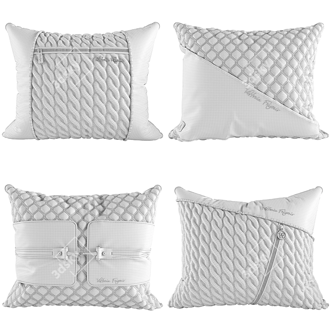 Luxury Decorative Cushions Pack 3D model image 6