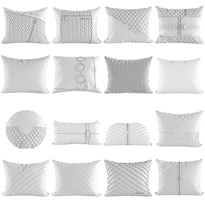 Luxury Decorative Cushions Pack 3D model image 7