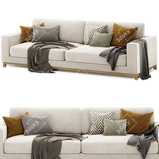 Spencer 4-Seat Sofa in 2 Colors 3D model image 2