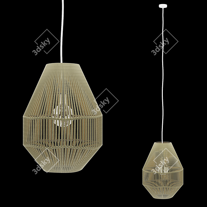 Nature-Inspired Sacco Pendant Lamp 3D model image 2