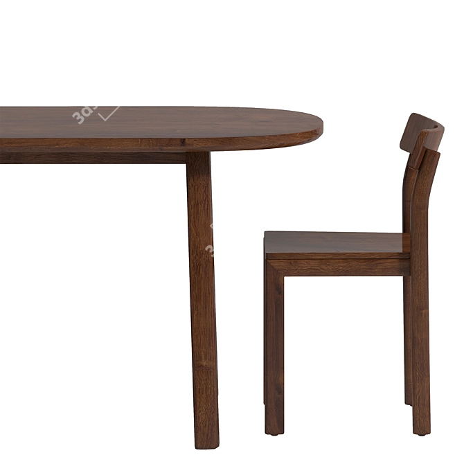 Elegant Crassevig Chair Table Set 3D model image 2