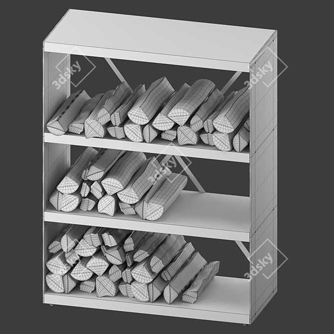 OFYR Corten Steel Firewood Storage 3D model image 3