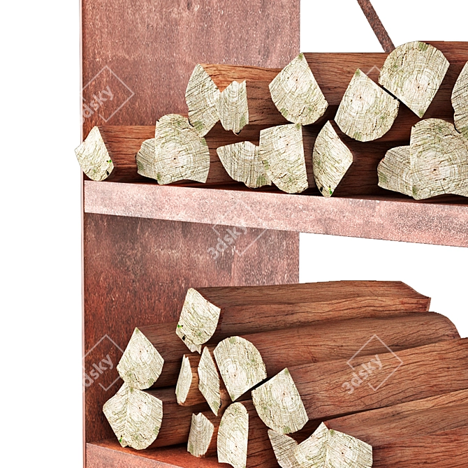 OFYR Corten Steel Firewood Storage 3D model image 5