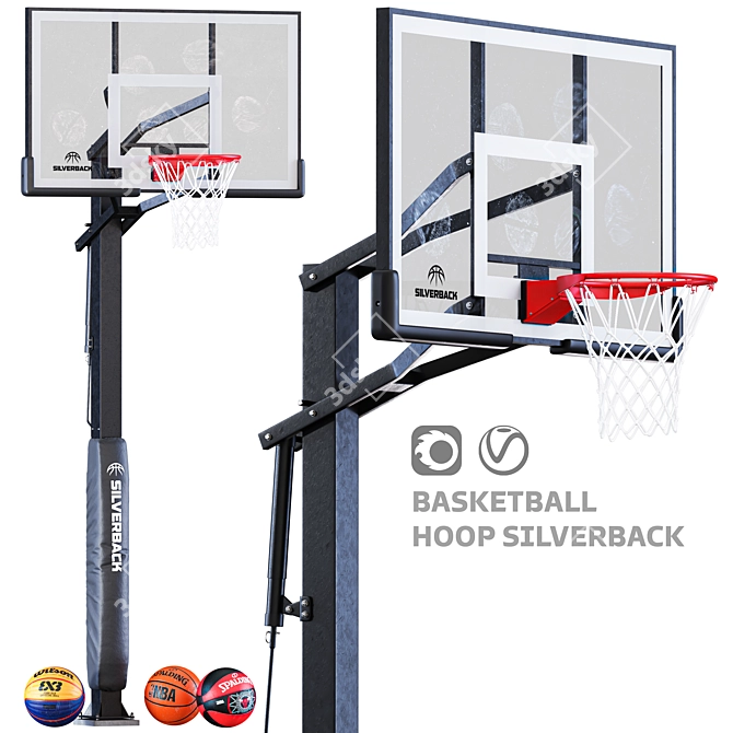 Silverback 2015 Basketball Hoop Kit 3D model image 1