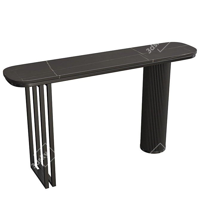 Sleek Oval Console Table_IP 3D model image 1