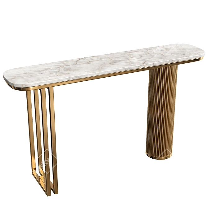 Sleek Oval Console Table_IP 3D model image 2