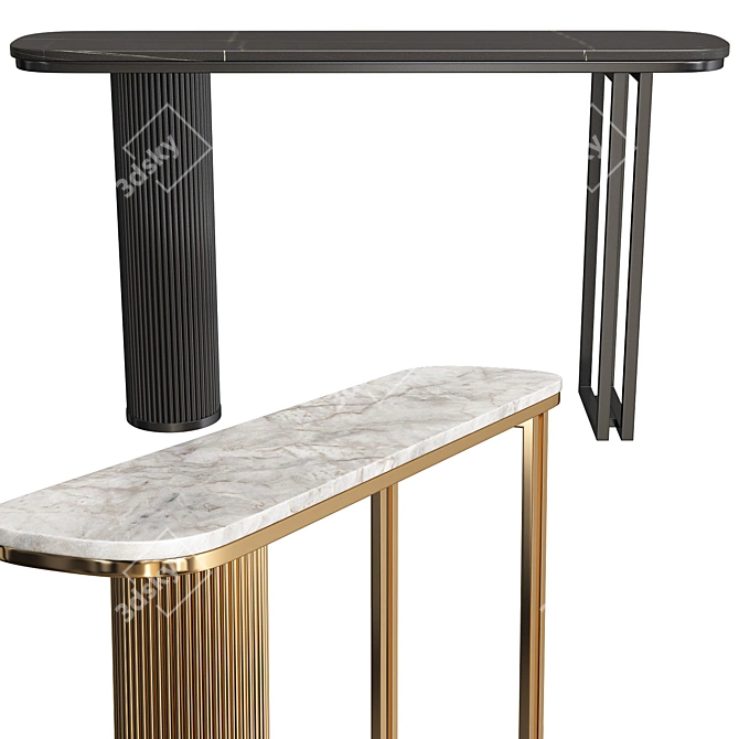 Sleek Oval Console Table_IP 3D model image 3