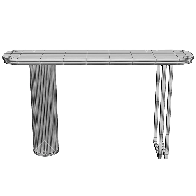 Sleek Oval Console Table_IP 3D model image 4