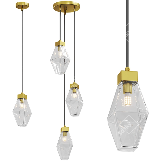 Elegant Coctail Time Pendant Light 3D model image 1