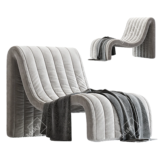 Sleek Modern Armchair N_2 3D model image 1