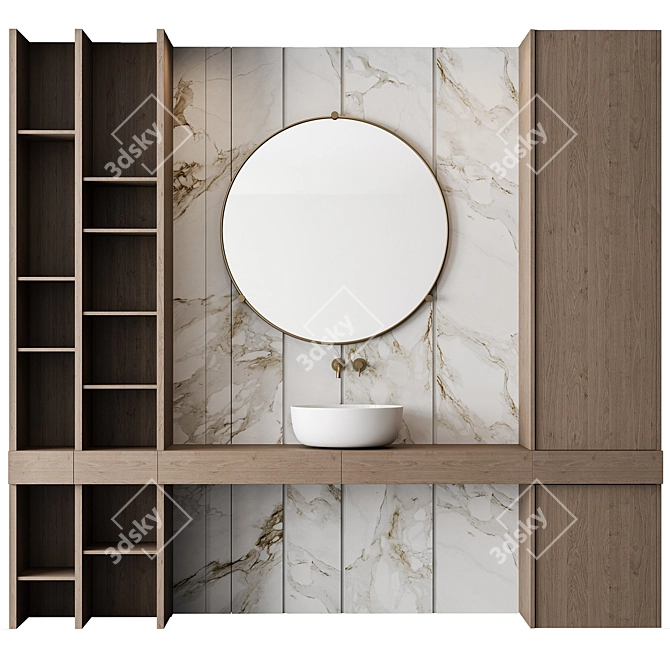 Stone Wall Bathroom Set - 51 3D model image 1