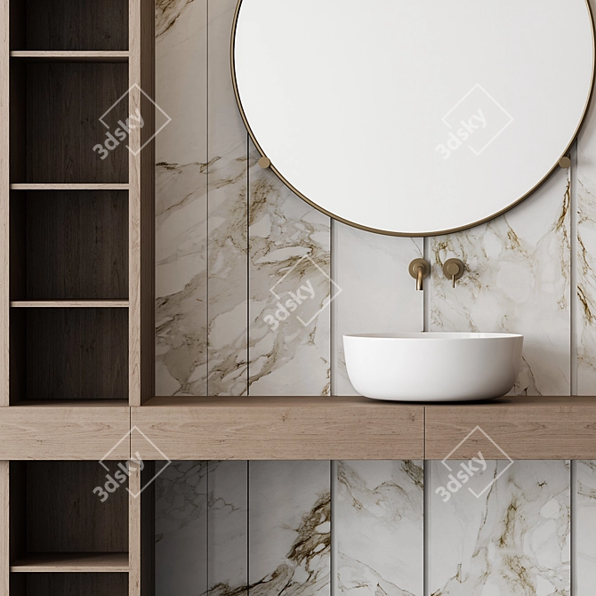 Stone Wall Bathroom Set - 51 3D model image 3