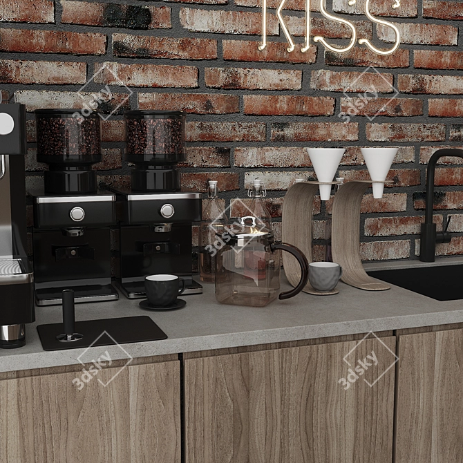 Industrial Loft Coffee Shop 3D model image 4