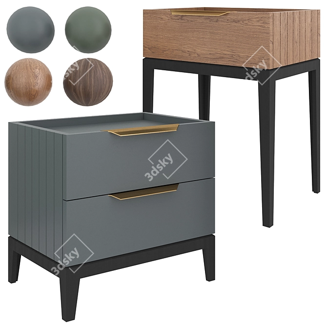 Metropolitan Bedside Tables Collection 3D model image 1