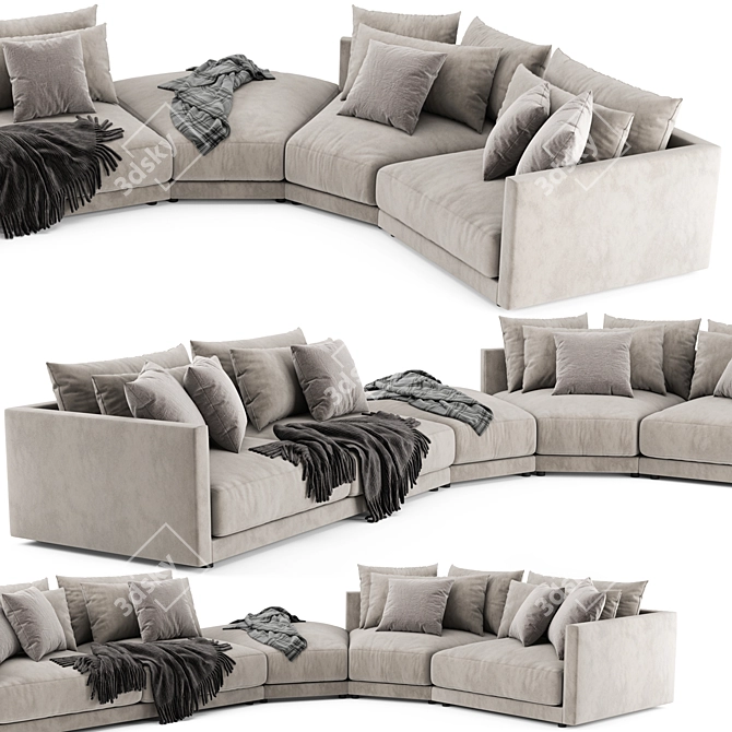 Modern Poliform Bristol Sofa Design 3D model image 2