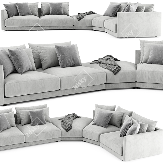 Modern Poliform Bristol Sofa Design 3D model image 3