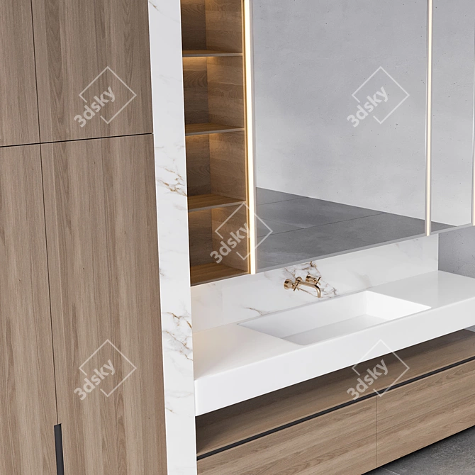 Modern Bathroom Furniture Set 18 3D model image 7