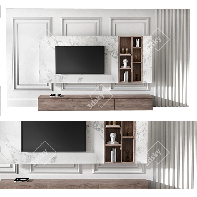  Adjustable TV Wall Unit 3D model image 1