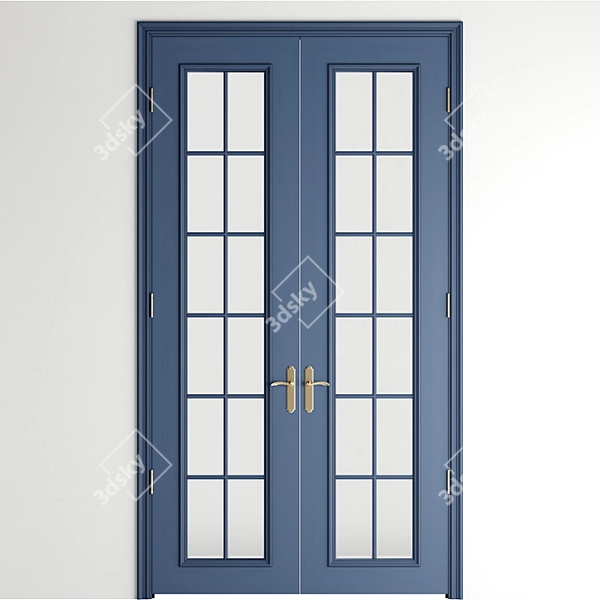 Double Door for Large Entryway 3D model image 1