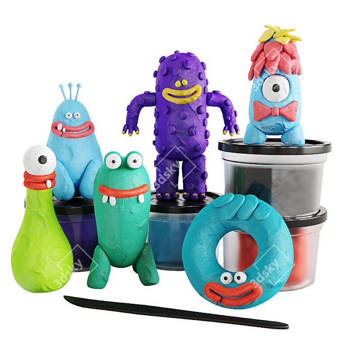 Monster Clay Set 3D model image 7