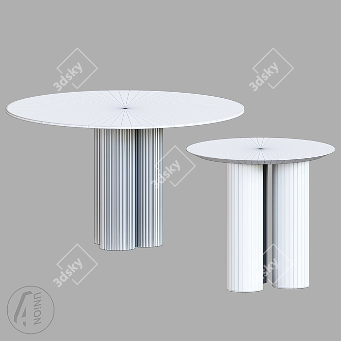 Modern Round Table for 3D Render 3D model image 2