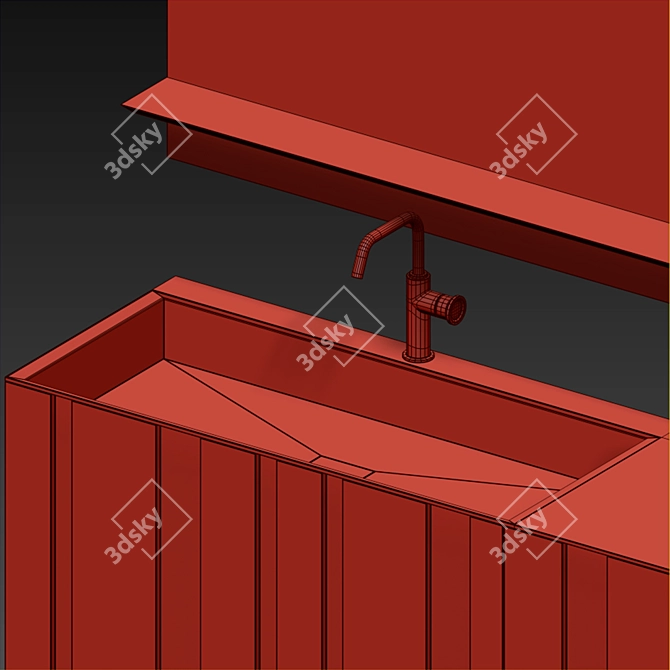 Chrono44 Vanity Unit with Doors 3D model image 4