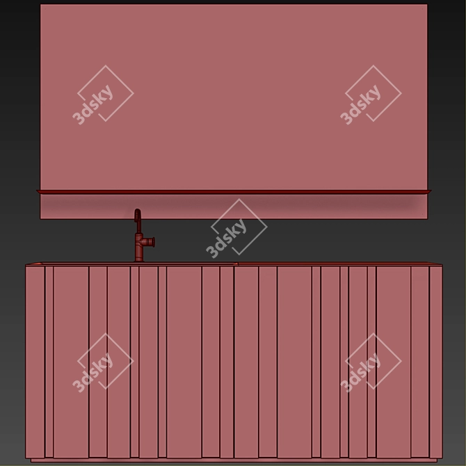 Chrono44 Vanity Unit with Doors 3D model image 5