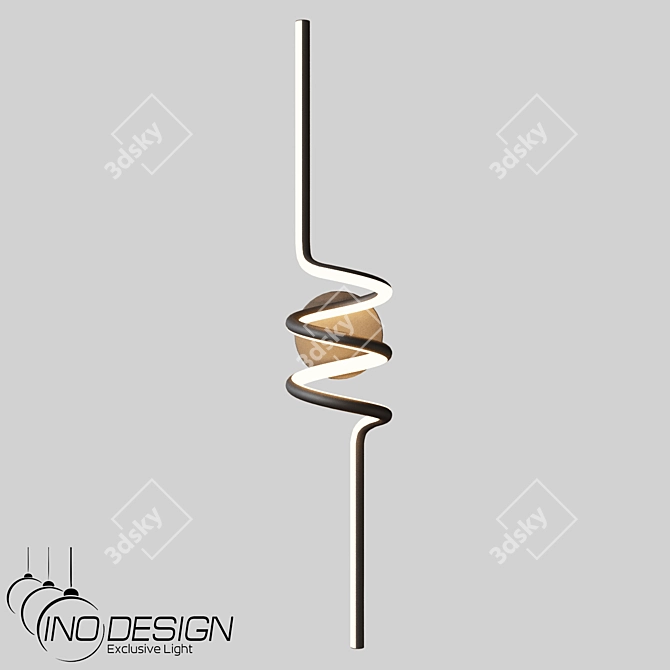 Modern Black Metal Pendant Light 3D model image 1