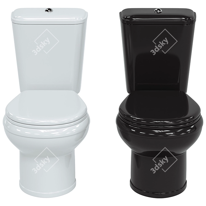 Modern Compact Black Toilet Dora 3D model image 2