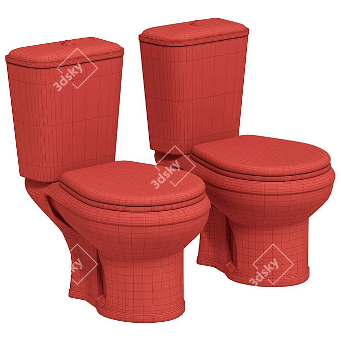 Modern Compact Black Toilet Dora 3D model image 3