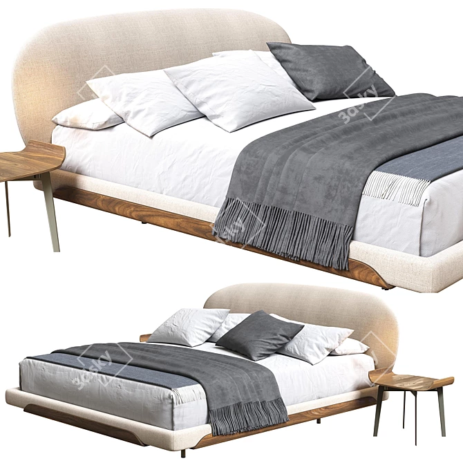 Olos Bed: Italian Elegance Unveiled 3D model image 1