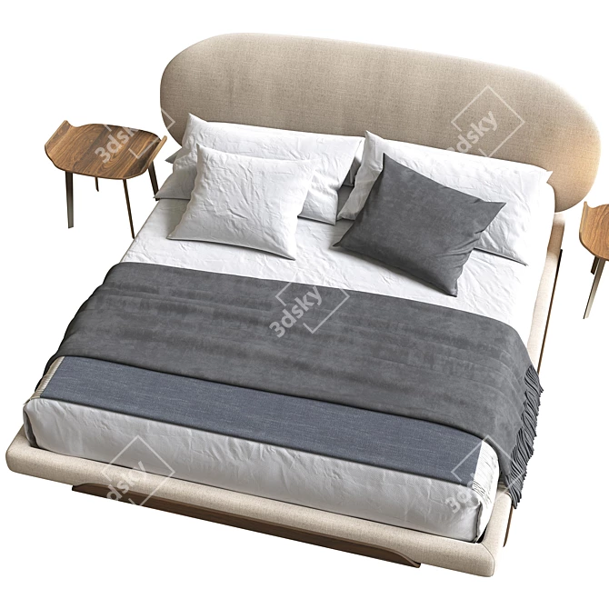 Olos Bed: Italian Elegance Unveiled 3D model image 2