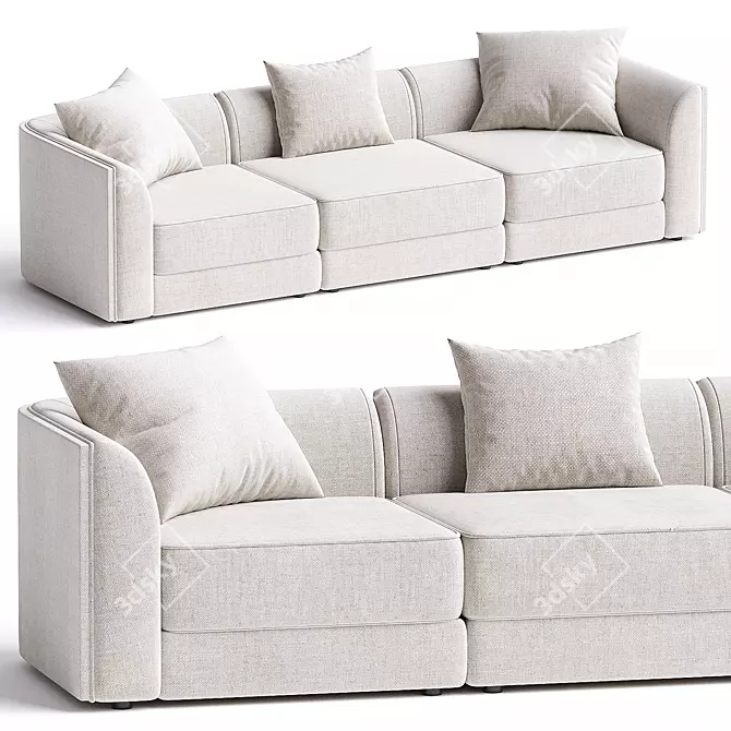 Maura Modular 3-Piece Sofa:Set the Scene 3D model image 1