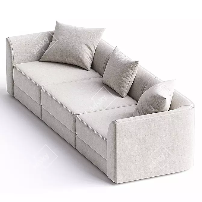 Maura Modular 3-Piece Sofa:Set the Scene 3D model image 2