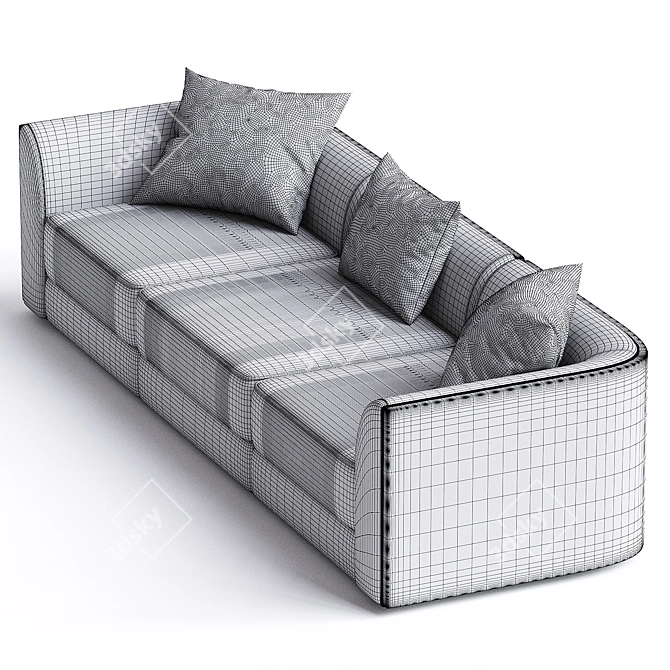 Maura Modular 3-Piece Sofa:Set the Scene 3D model image 3