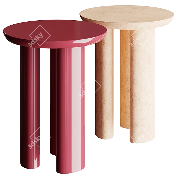 TUNG Traditional Side Table 3D model image 1