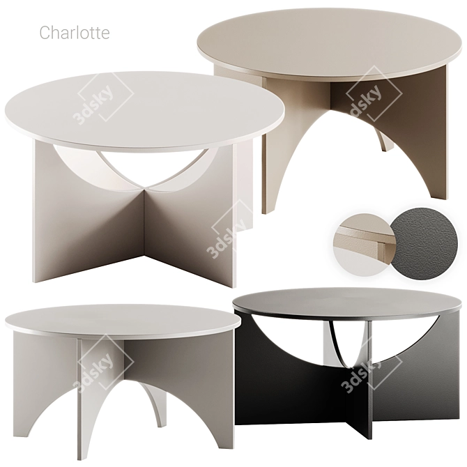 Sleek Round Charlotte Coffee Table 3D model image 1