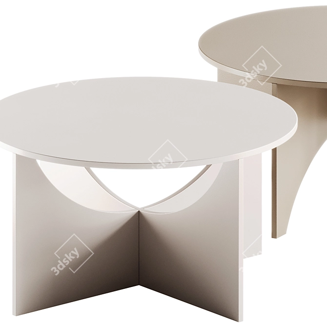 Sleek Round Charlotte Coffee Table 3D model image 3