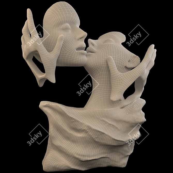 Love Statue: 4-Material 3D Model 3D model image 6