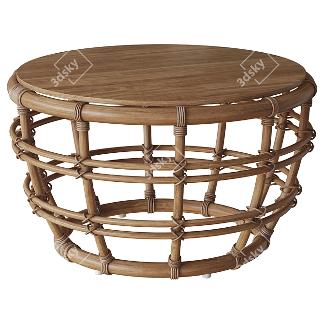 Savannah Rattan Coffee Table Model 3D model image 2