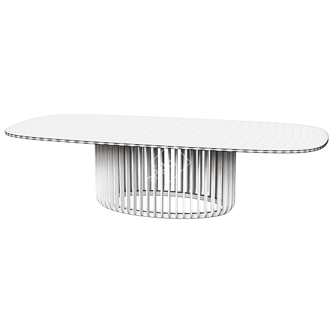 Sleek Black Dining Table Option 3D model image 1