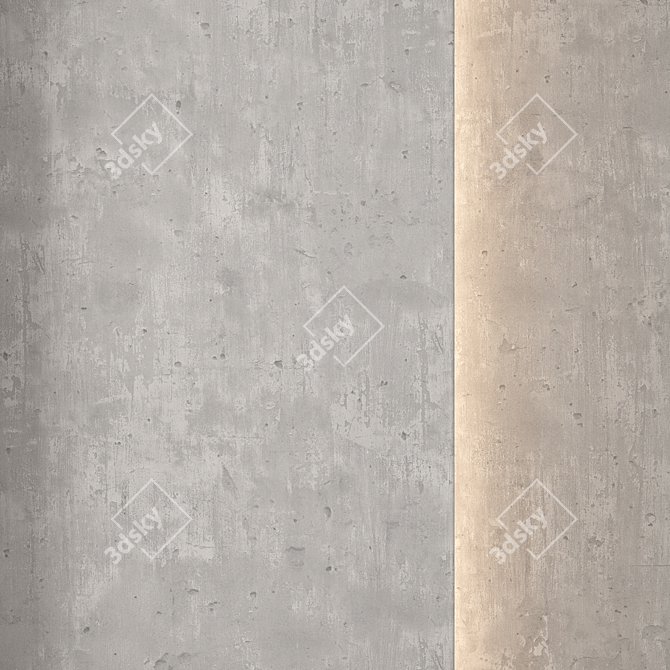 PBR Textured Concrete Wall Panel 3D model image 1