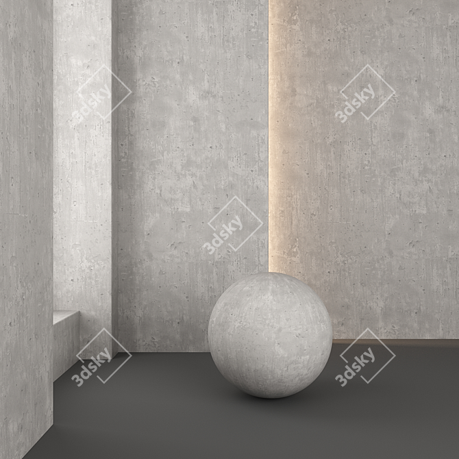 PBR Textured Concrete Wall Panel 3D model image 2