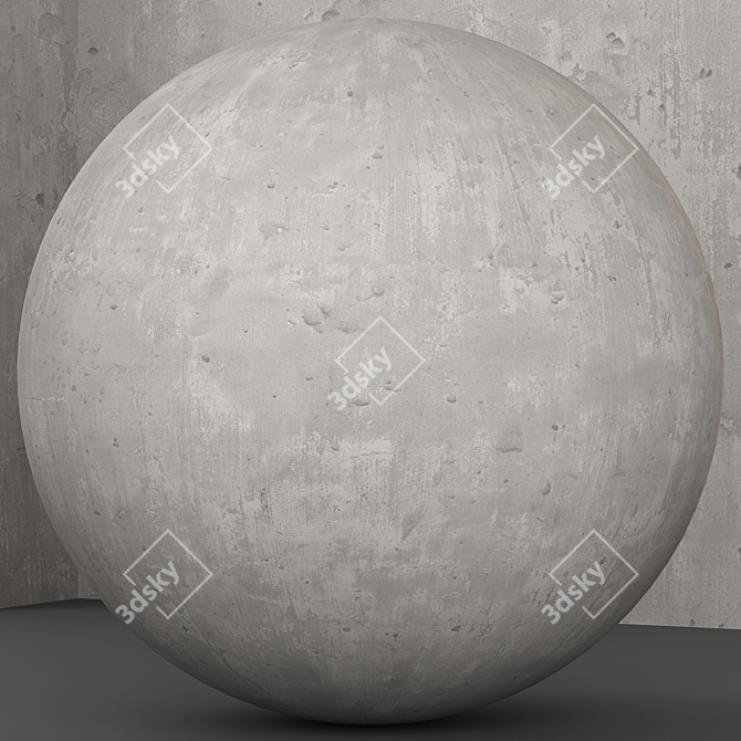 PBR Textured Concrete Wall Panel 3D model image 3