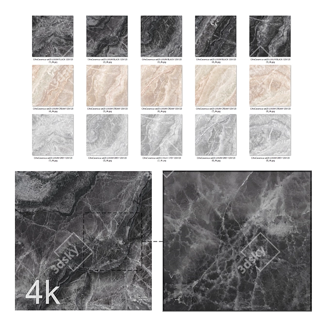 Cifre Ceramica 4k Marble Bundle 3D model image 3