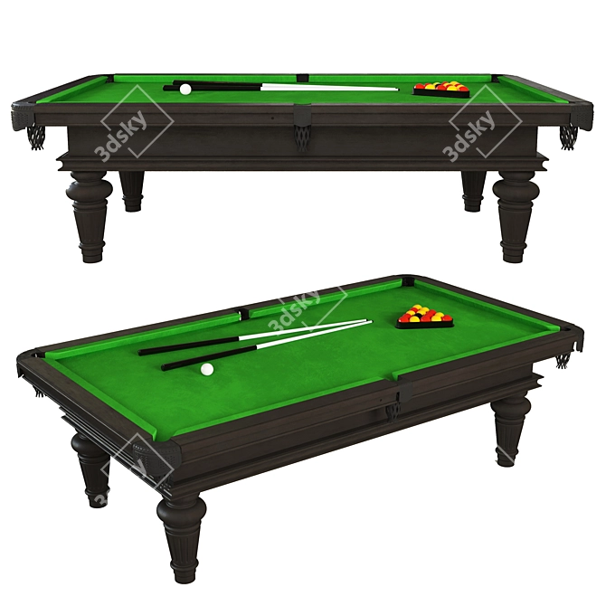 Classic Pool Table 3D Model 3D model image 1