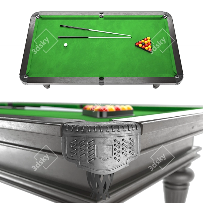 Classic Pool Table 3D Model 3D model image 3