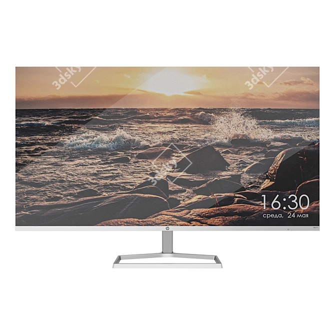 Sleek HP M27f 3D Monitor 3D model image 3