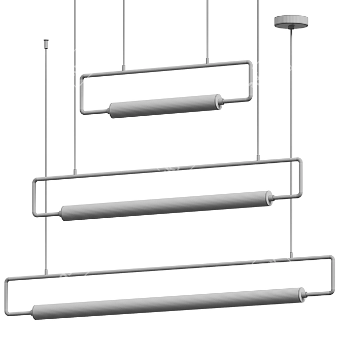 Sleek LED Linear Light Pendant 3D model image 3